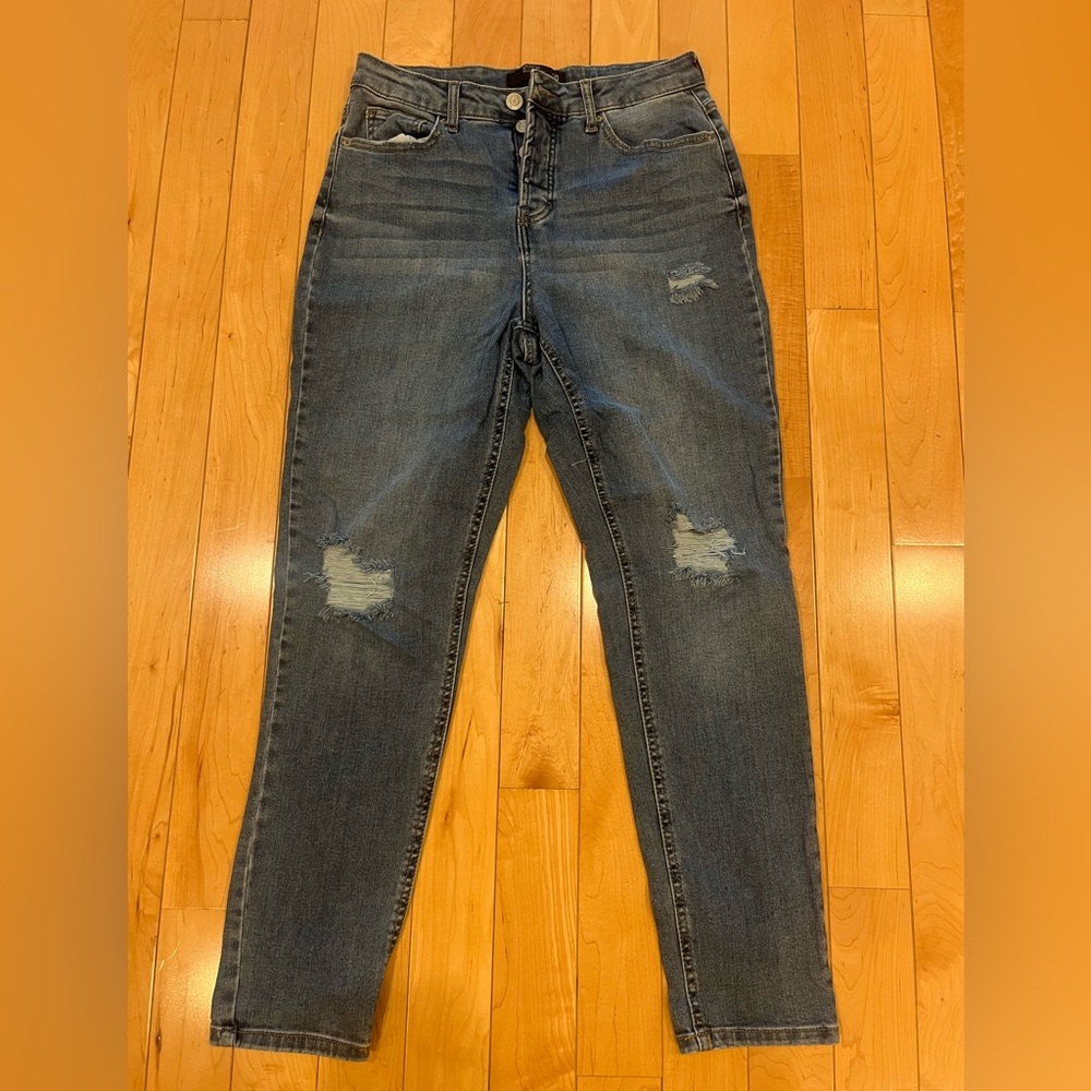 Blue Skinny Distressed Jeans